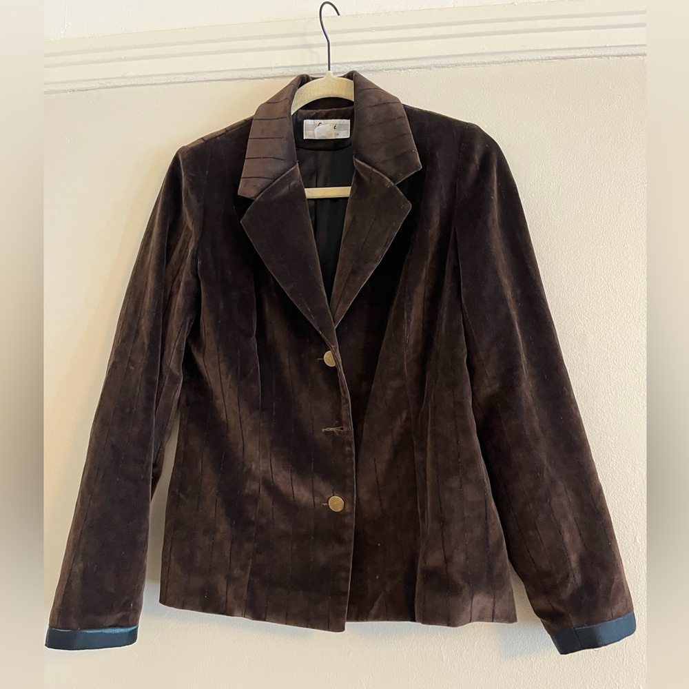 Classic Brown Velvet Blazer Jacket